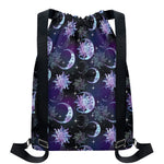 Galaxy Celestial Sun And Moon Print Drawstring Backpack