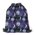 Galaxy Celestial Sun And Moon Print Drawstring Bag
