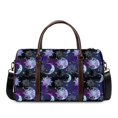 Galaxy Celestial Sun And Moon Print Duffle Bag