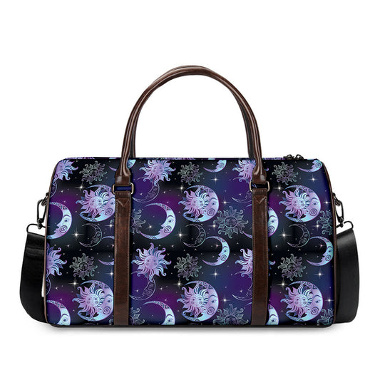 Galaxy Celestial Sun And Moon Print Duffle Bag