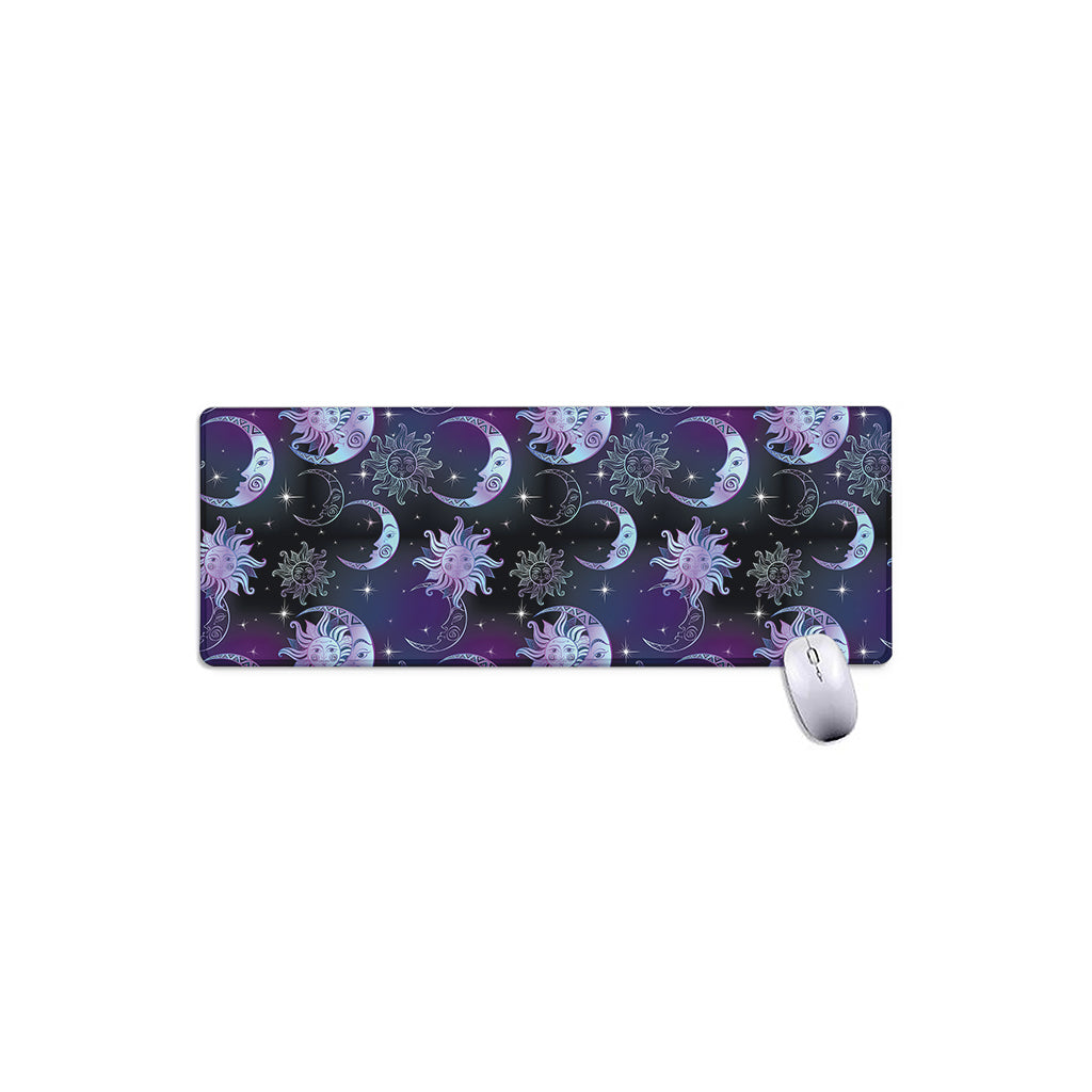 Galaxy Celestial Sun And Moon Print Extended Mouse Pad