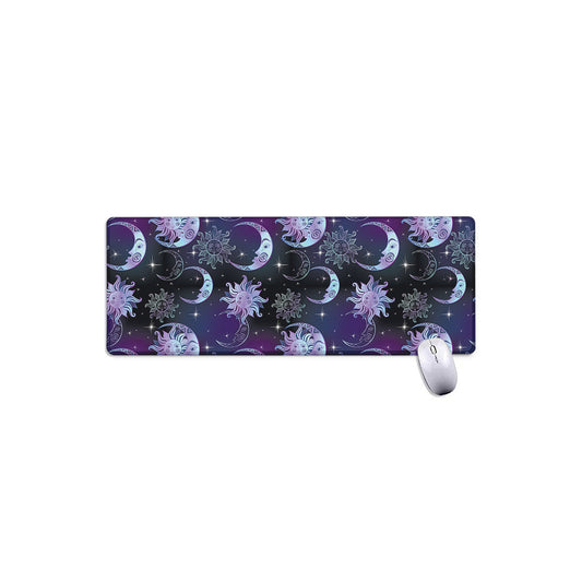 Galaxy Celestial Sun And Moon Print Extended Mouse Pad