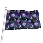 Galaxy Celestial Sun And Moon Print Flag