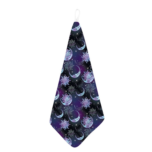 Galaxy Celestial Sun And Moon Print Hand Towel