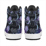 Galaxy Celestial Sun And Moon Print High Top Leather Sneakers