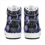 Galaxy Celestial Sun And Moon Print High Top Leather Sneakers