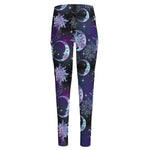 Galaxy Celestial Sun And Moon Print High-Waisted Pocket Leggings
