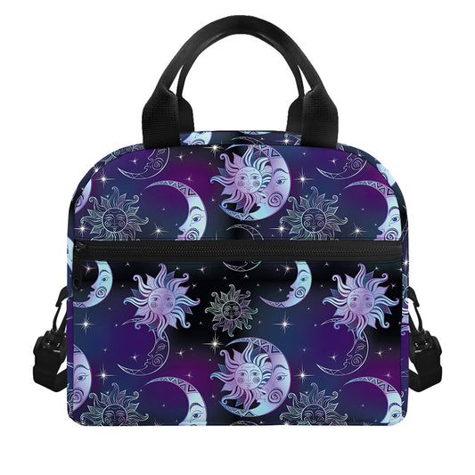 Galaxy Celestial Sun And Moon Print Insulated Lunch Bag