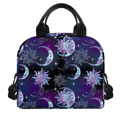 Galaxy Celestial Sun And Moon Print Insulated Lunch Bag
