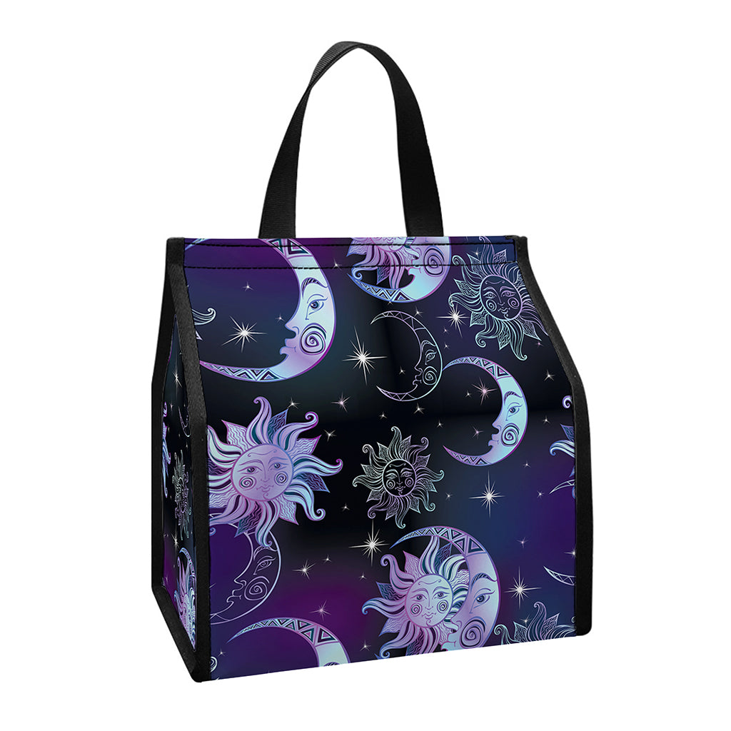 Galaxy Celestial Sun And Moon Print Insulated Lunch Tote