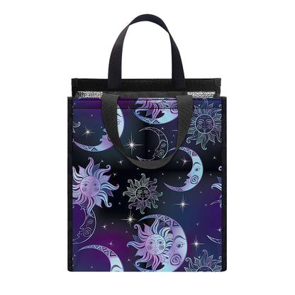 Galaxy Celestial Sun And Moon Print Insulated Lunch Tote