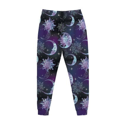 Galaxy Celestial Sun And Moon Print Jogger Pants