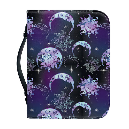 Galaxy Celestial Sun And Moon Print Leather Bible Cover