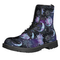 Galaxy Celestial Sun And Moon Print Lace-Up Boots