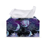 Galaxy Celestial Sun And Moon Print Leather Tissue Box Cover