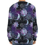 Galaxy Celestial Sun And Moon Print Long Sleeve Baseball Jersey