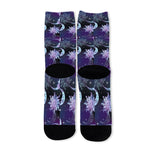 Galaxy Celestial Sun And Moon Print Long Socks