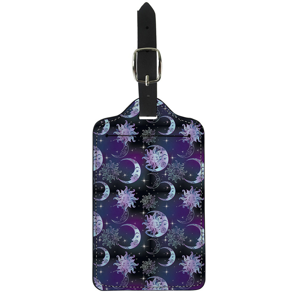 Galaxy Celestial Sun And Moon Print Luggage Tag