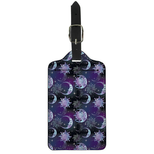 Galaxy Celestial Sun And Moon Print Luggage Tag