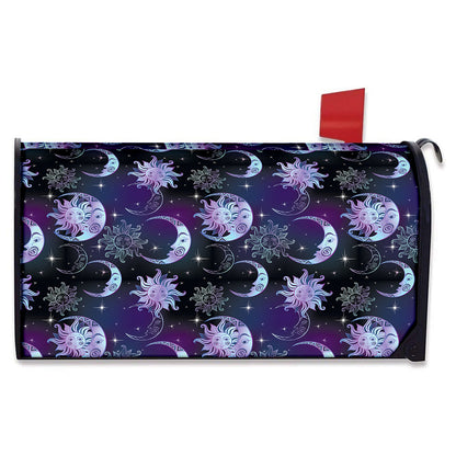 Galaxy Celestial Sun And Moon Print Mailbox Cover