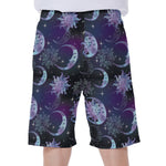 Galaxy Celestial Sun And Moon Print Men's Beach Shorts