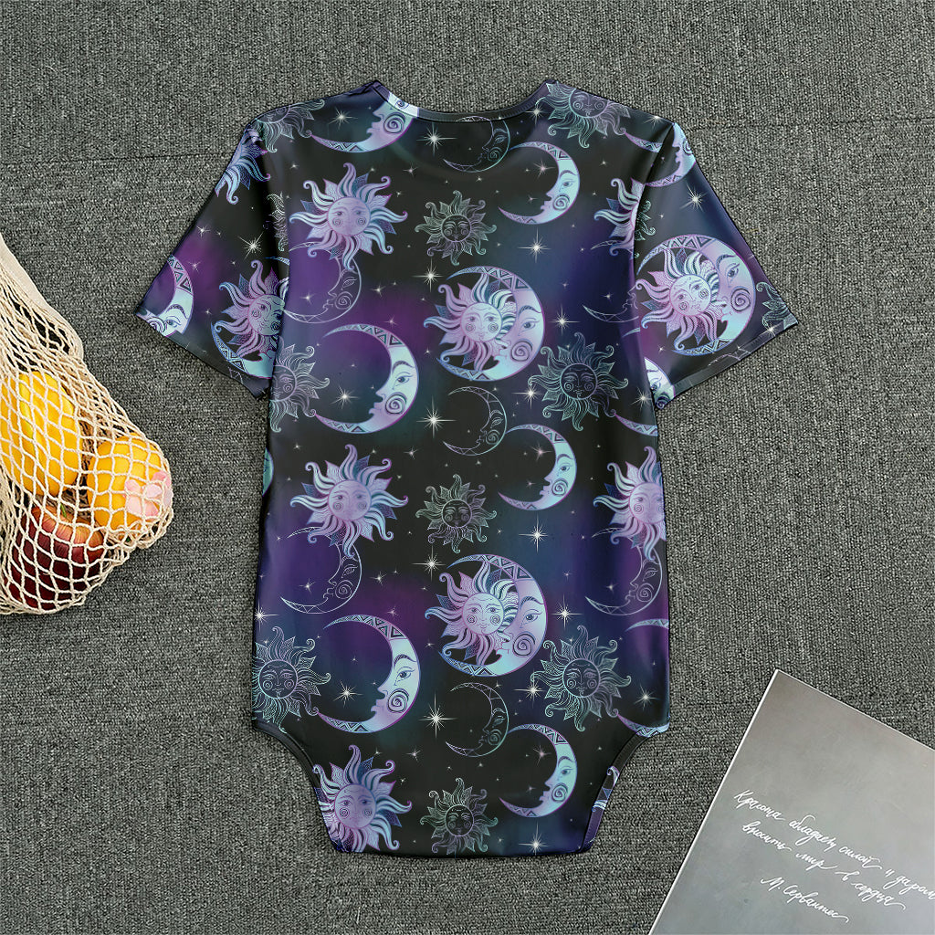 Galaxy Celestial Sun And Moon Print Men's Bodysuit