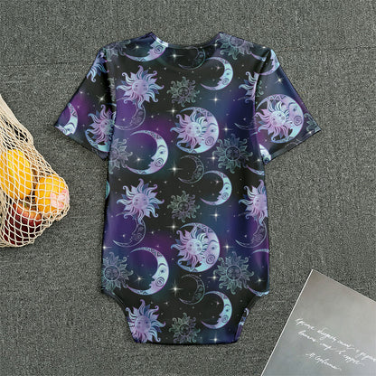 Galaxy Celestial Sun And Moon Print Men's Bodysuit