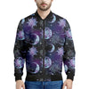 Galaxy Celestial Sun And Moon Print Men's Bomber Jacket