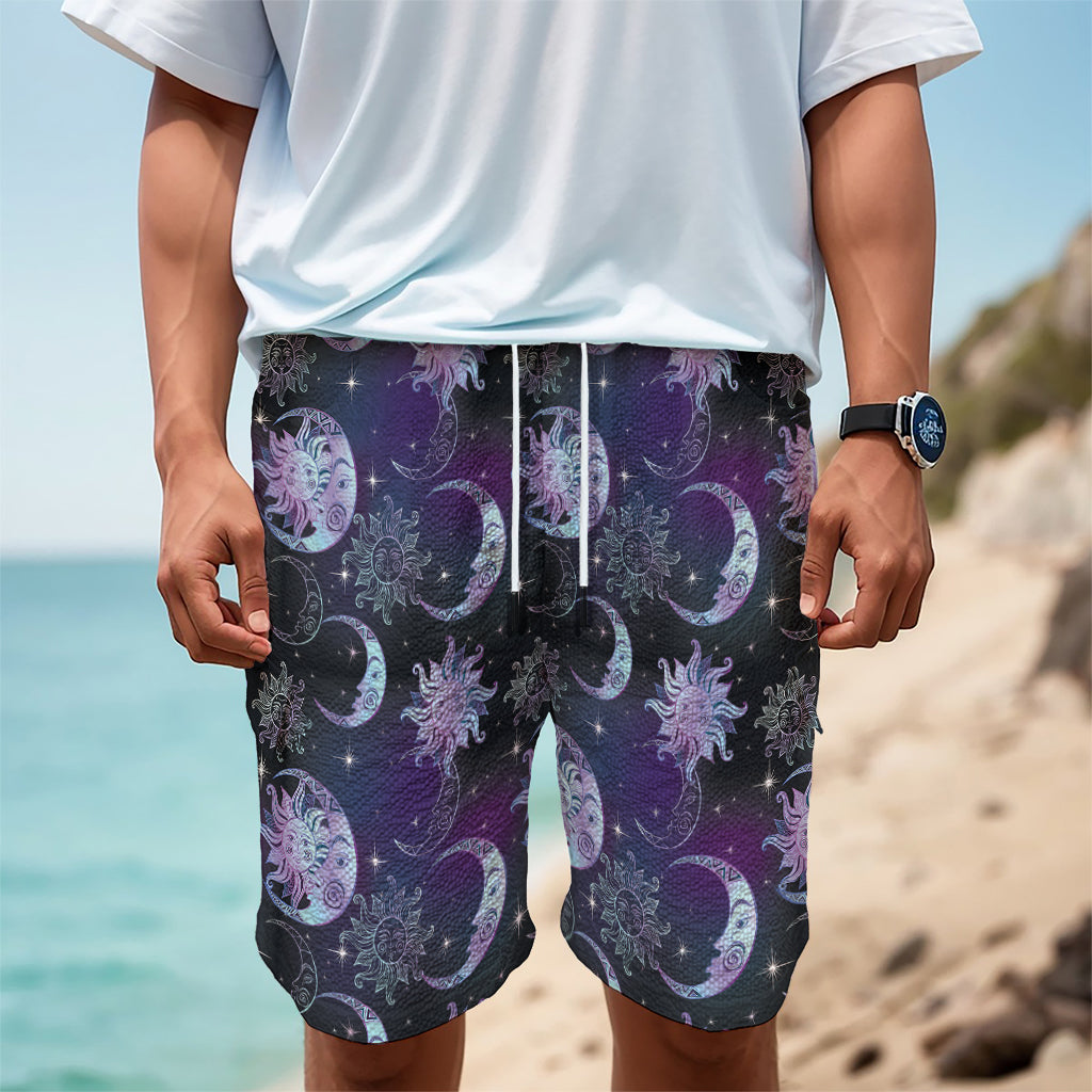 Galaxy Celestial Sun And Moon Print Men's Cargo Shorts