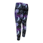 Galaxy Celestial Sun And Moon Print Men's Compression Pants