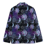 Galaxy Celestial Sun And Moon Print Men's Cotton Blazer