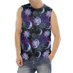 Galaxy Celestial Sun And Moon Print Men's Fitness Tank Top