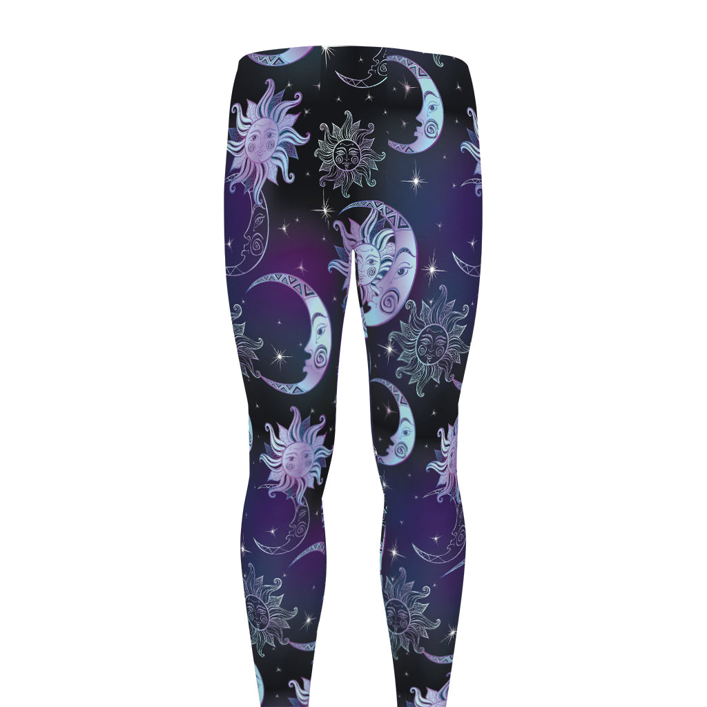 Galaxy Celestial Sun And Moon Print Men's leggings