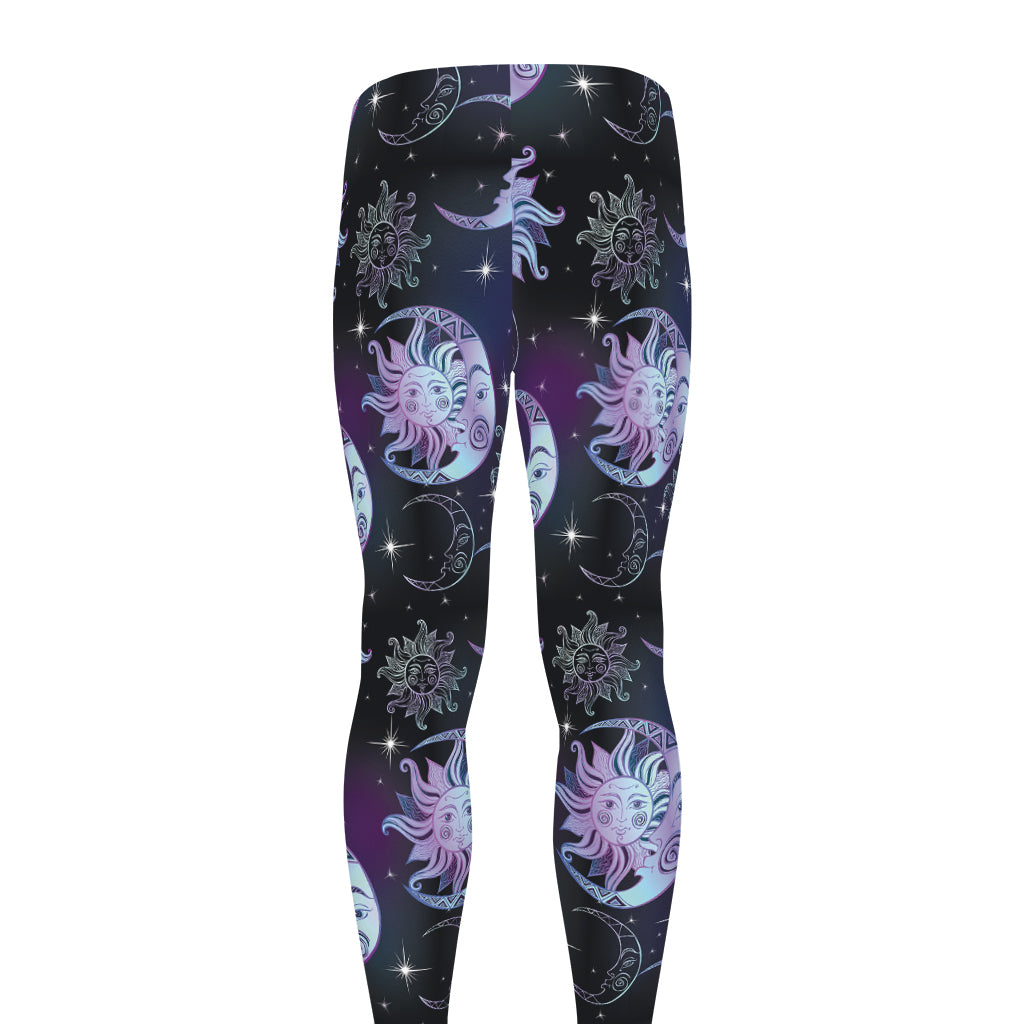 Galaxy Celestial Sun And Moon Print Men's leggings