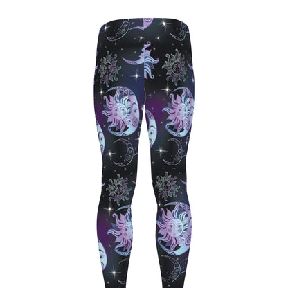 Galaxy Celestial Sun And Moon Print Men's leggings