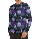 Galaxy Celestial Sun And Moon Print Men's Long Sleeve Rash Guard