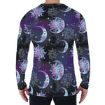 Galaxy Celestial Sun And Moon Print Men's Long Sleeve T-Shirt