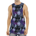Galaxy Celestial Sun And Moon Print Men's Muscle Tank Top