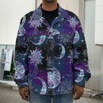 Galaxy Celestial Sun And Moon Print Men's Shirt Jacket
