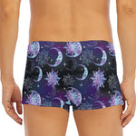 Galaxy Celestial Sun And Moon Print Men's Short Boxer Briefs