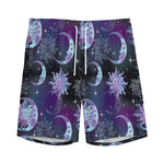 Galaxy Celestial Sun And Moon Print Men's Sports Shorts
