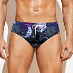 Galaxy Celestial Sun And Moon Print Men's Swim Briefs
