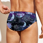 Galaxy Celestial Sun And Moon Print Men's Swim Briefs