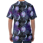 Galaxy Celestial Sun And Moon Print Men's Velvet T-Shirt
