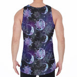 Galaxy Celestial Sun And Moon Print Men's Velvet Tank Top