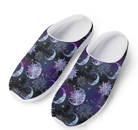 Galaxy Celestial Sun And Moon Print Mesh Casual Shoes