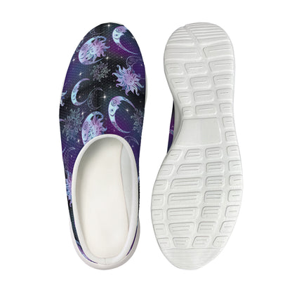 Galaxy Celestial Sun And Moon Print Mesh Casual Shoes