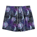 Galaxy Celestial Sun And Moon Print Mesh Shorts