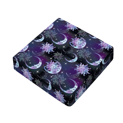 Galaxy Celestial Sun And Moon Print Outdoor Seat Cushion Cover