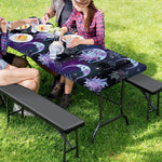 Galaxy Celestial Sun And Moon Print Picnic Table Cover